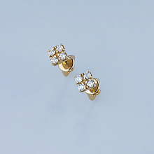 Пусеты из белого золота с бриллиантами (изготовление)