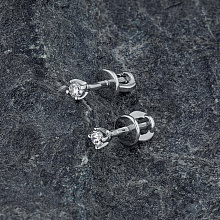 Пусеты из белого золота (изготовление) с бриллиантами