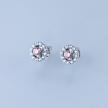 Пусеты из белого золота (изготовление) с бриллиантами