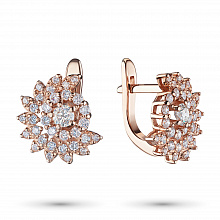 Серьги из красного золота с бриллиантами (изготовление)