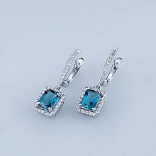 Серьги из белого золота с бриллиантами и топазами (изготовление)