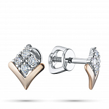 Пусеты из белого золота с бриллиантами (изготовление)