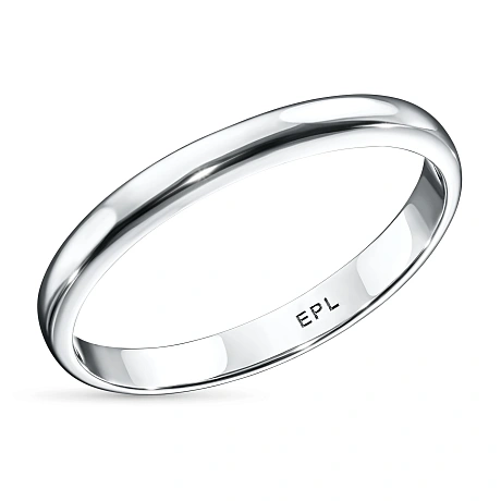 Гладкое кольцо из белого золота