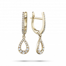 Серьги из желтого золота с бриллиантами (изготовление)