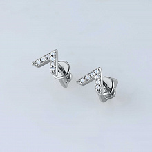 Пусеты из белого золота с бриллиантами (изготовление)