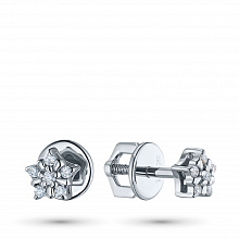 Пусеты из белого золота с бриллиантами (изготовление)