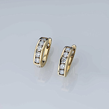 Серьги из желтого золота c бриллиантами