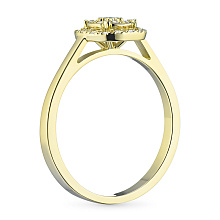 Классическое кольцо из желтого золота с бриллиантами