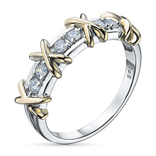 Кольцо из комбинированного золота c бриллиантами