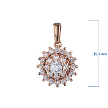 Подвеска из красного золота c бриллиантами