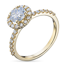 Кольцо из желтого золота c бриллиантами